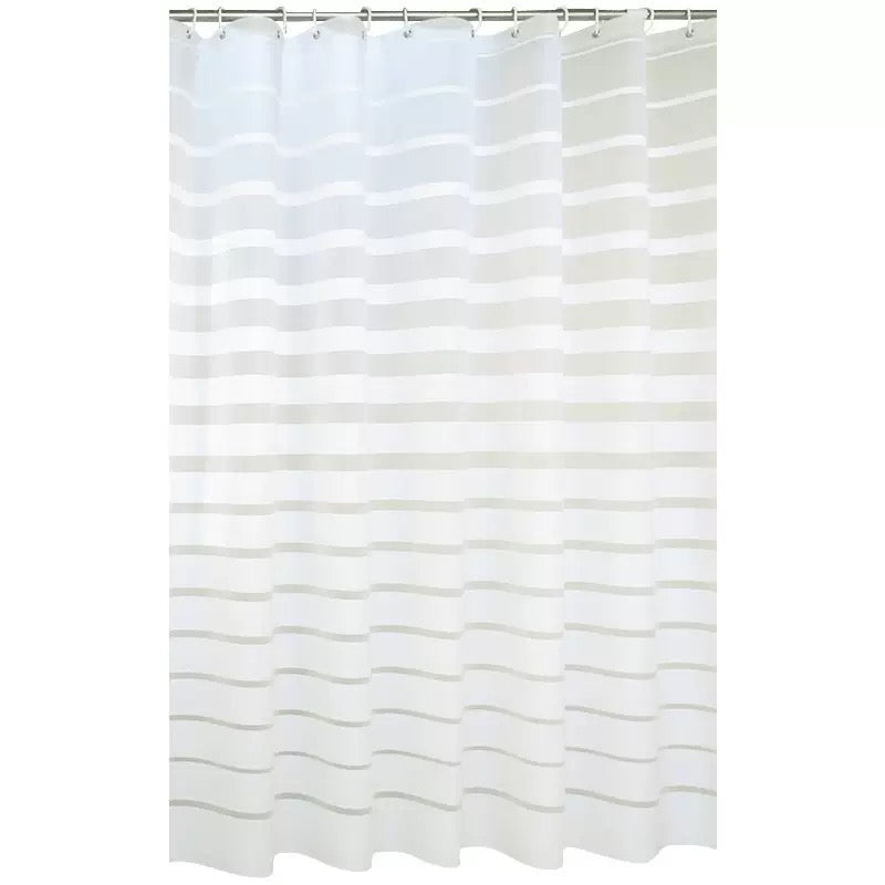 Hot Sale PEVA Waterproof Shower Curtain, Modern Minimalist Uneven Stripe Shower Divider Curtain, Custom Supported