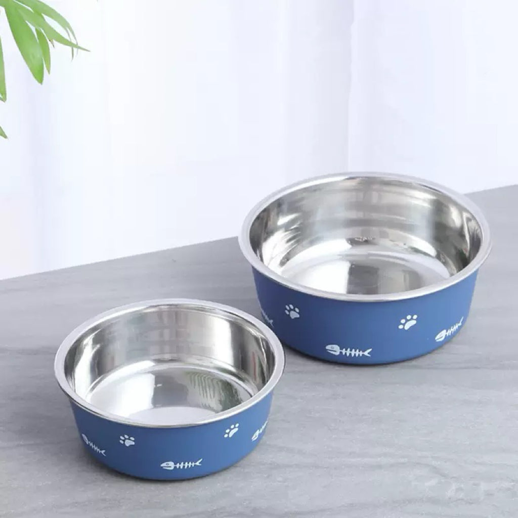 Nordic‑Style Stainless Steel Dog Bowl, New Double‑Layer Thickened Pet Feeding Bowl with Strong Suction Non‑Slip Base, Pet Food Water Bowl for Cats Dogs