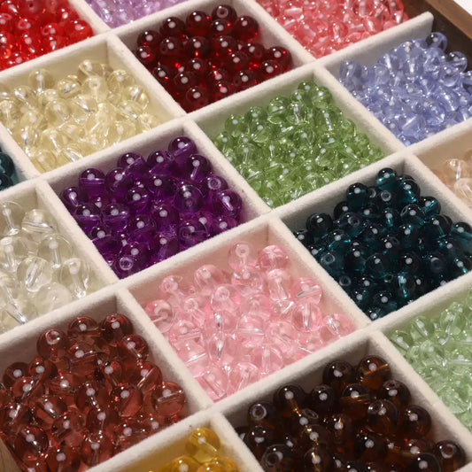 8mm 10mm Clear Glass Round Loose Beads, Transparent Spacer Beads, Handmade DIY Accessories for Bracelets Necklaces Jewelry Making