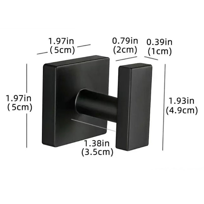 Stainless Steel Single Hook, Drill‑Mount / No‑Drill Suction Cup Hook, Over‑the‑Door Hanger for Towel Coat Hat, Bathroom Kitchen Use