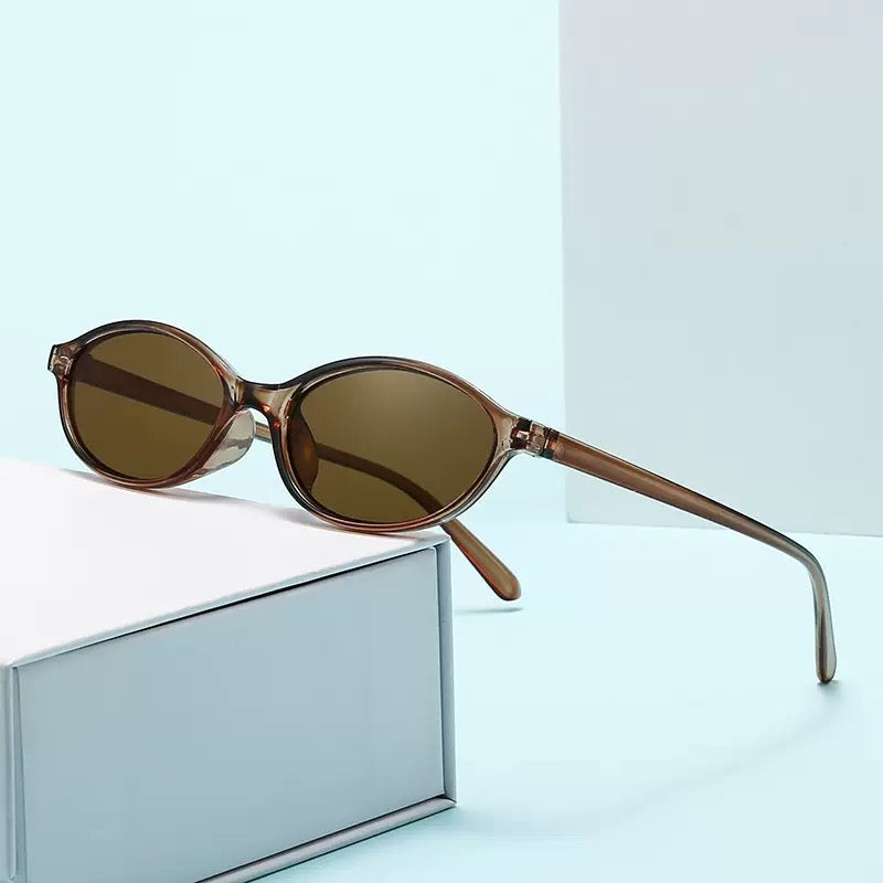 Retro Oval Polarized Sunglasses for Women – UV400 Trendy Small Frame Sun Glasses