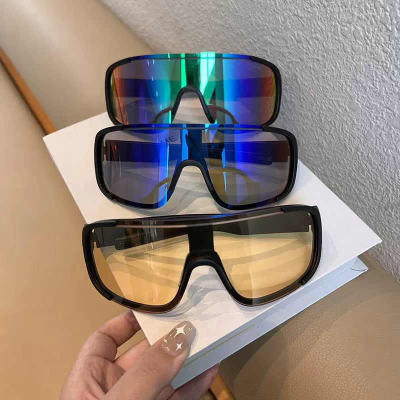 Outdoor Cycling Sunglasses – Oversized Shield Sports Glasses with UV Protection