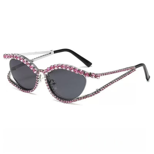 Luxury Rhinestone Oval Sunglasses – Crystal Embellished Fashion Sun Glasses