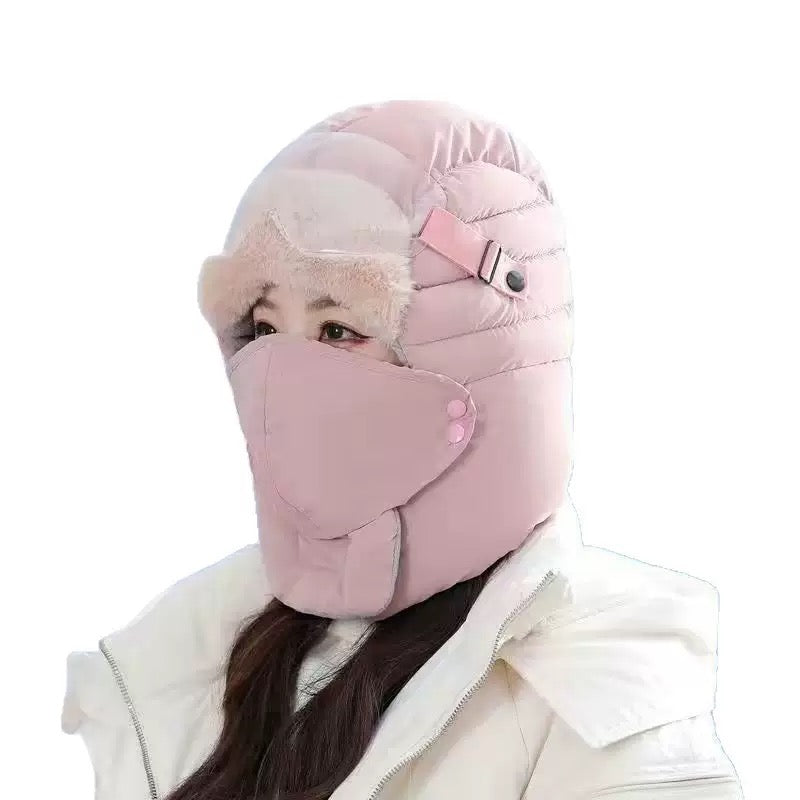 Winter Windproof Trapper Hat with Face Cover & Goggles – Thermal Outdoor Hat