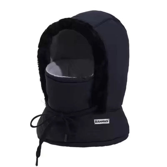 Thermal Winter Hood with Face Cover – Windproof Fleece Lined Cold Weather Hat