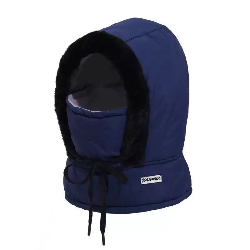 Thermal Winter Hood with Face Cover – Windproof Fleece Lined Cold Weather Hat