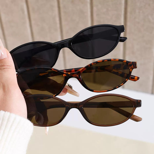 Women Men Small Frame Oval Sunglasses, European American Personalized Retro Sun Glasses, UV‑Protective Fashion Streetwear Eyewear
