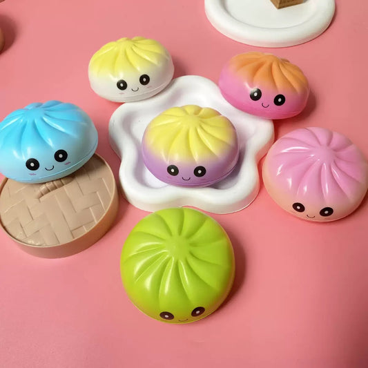 Popular Simulated Bun Squeeze Squishy Toy, Slow Rebound Decompression Toy, Mini Steamer Blind Box Fidget Toy for Wholesale