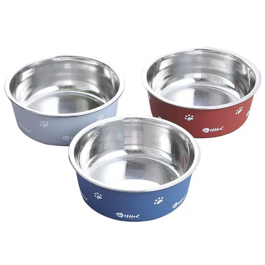 Nordic‑Style Stainless Steel Dog Bowl, New Double‑Layer Thickened Pet Feeding Bowl with Strong Suction Non‑Slip Base, Pet Food Water Bowl for Cats Dogs