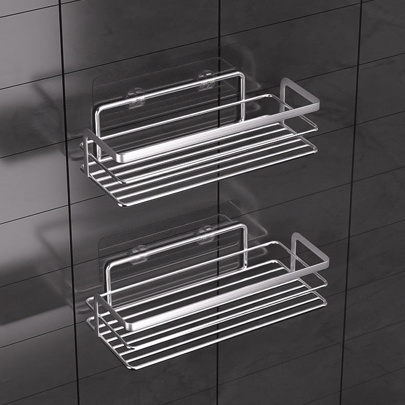 Professional Stainless‑Steel Wall‑Mounted No‑Drill Storage Shelf, Drainage Organizer Rack for Bathroom & Kitchen