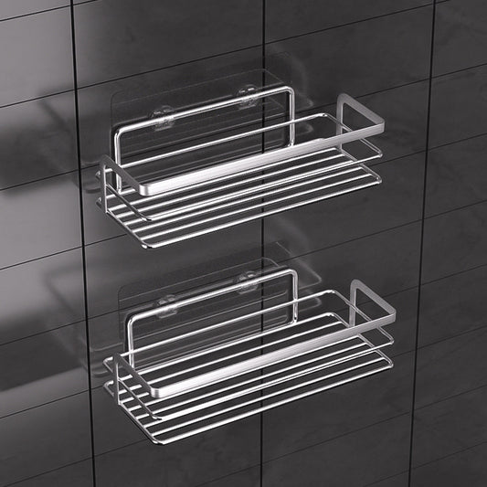 Professional Stainless‑Steel Wall‑Mounted No‑Drill Storage Shelf, Drainage Organizer Rack for Bathroom & Kitchen
