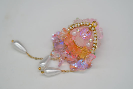 Handmade Crystal Flower Beaded Bag Charm | Elegant Jewelry Accessory | Multiple Styles