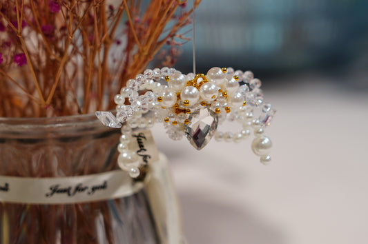 Silver Heart Crystal DIY Charm Bead – Multicolor Pavé Design