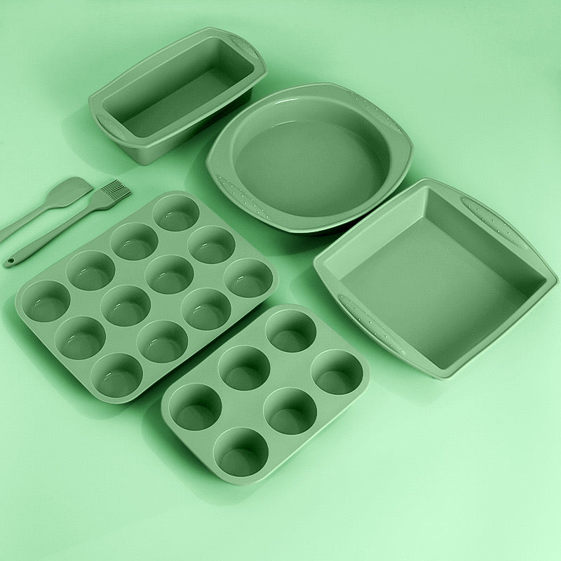 Solid Color Home Oven Baking Tool Set, Cake Toast Cookie Bread Pastry Muffin Cup Molds