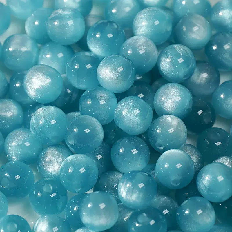 8‑16mm Resin Cat's‑Eye Beads, Multifunctional Imitation Cat's‑Eye Round Beads, DIY Accessories for Bracelet & Necklace Making