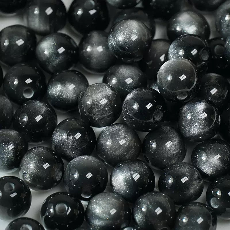 8‑16mm Resin Cat's‑Eye Beads, Multifunctional Imitation Cat's‑Eye Round Beads, DIY Accessories for Bracelet & Necklace Making