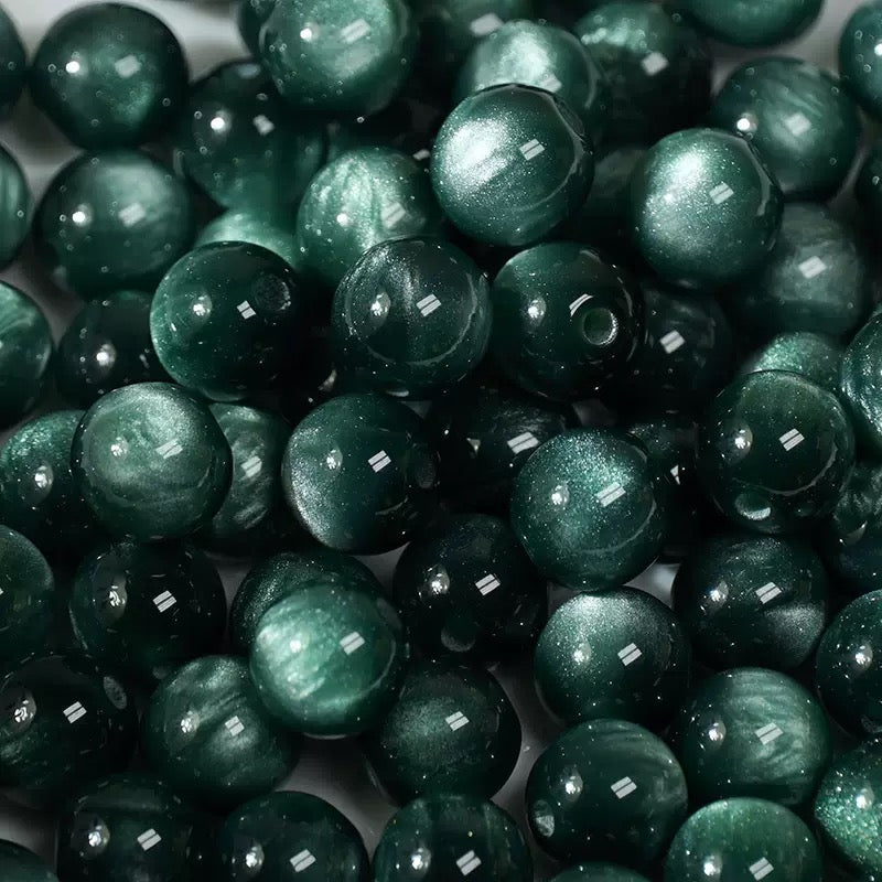 8‑16mm Resin Cat's‑Eye Beads, Multifunctional Imitation Cat's‑Eye Round Beads, DIY Accessories for Bracelet & Necklace Making