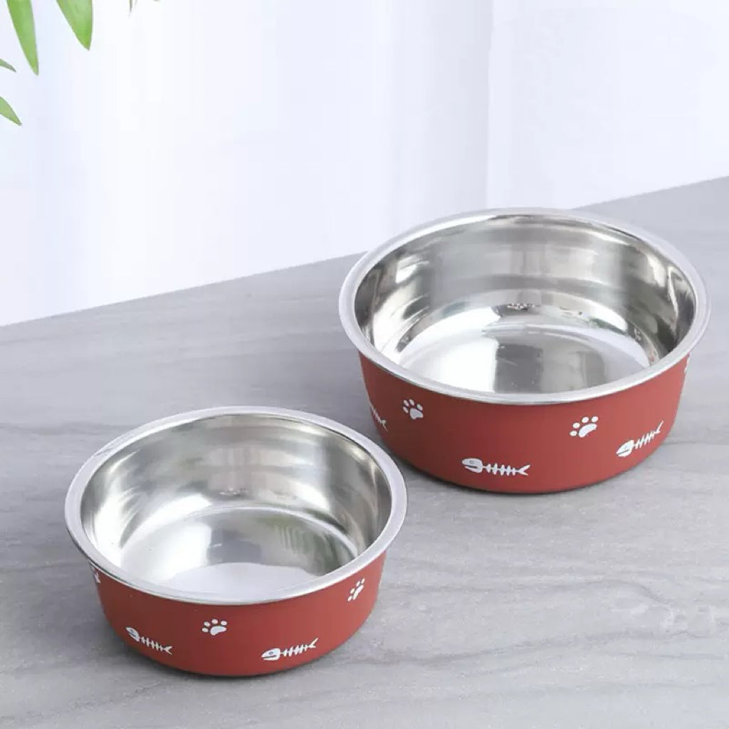 Nordic‑Style Stainless Steel Dog Bowl, New Double‑Layer Thickened Pet Feeding Bowl with Strong Suction Non‑Slip Base, Pet Food Water Bowl for Cats Dogs