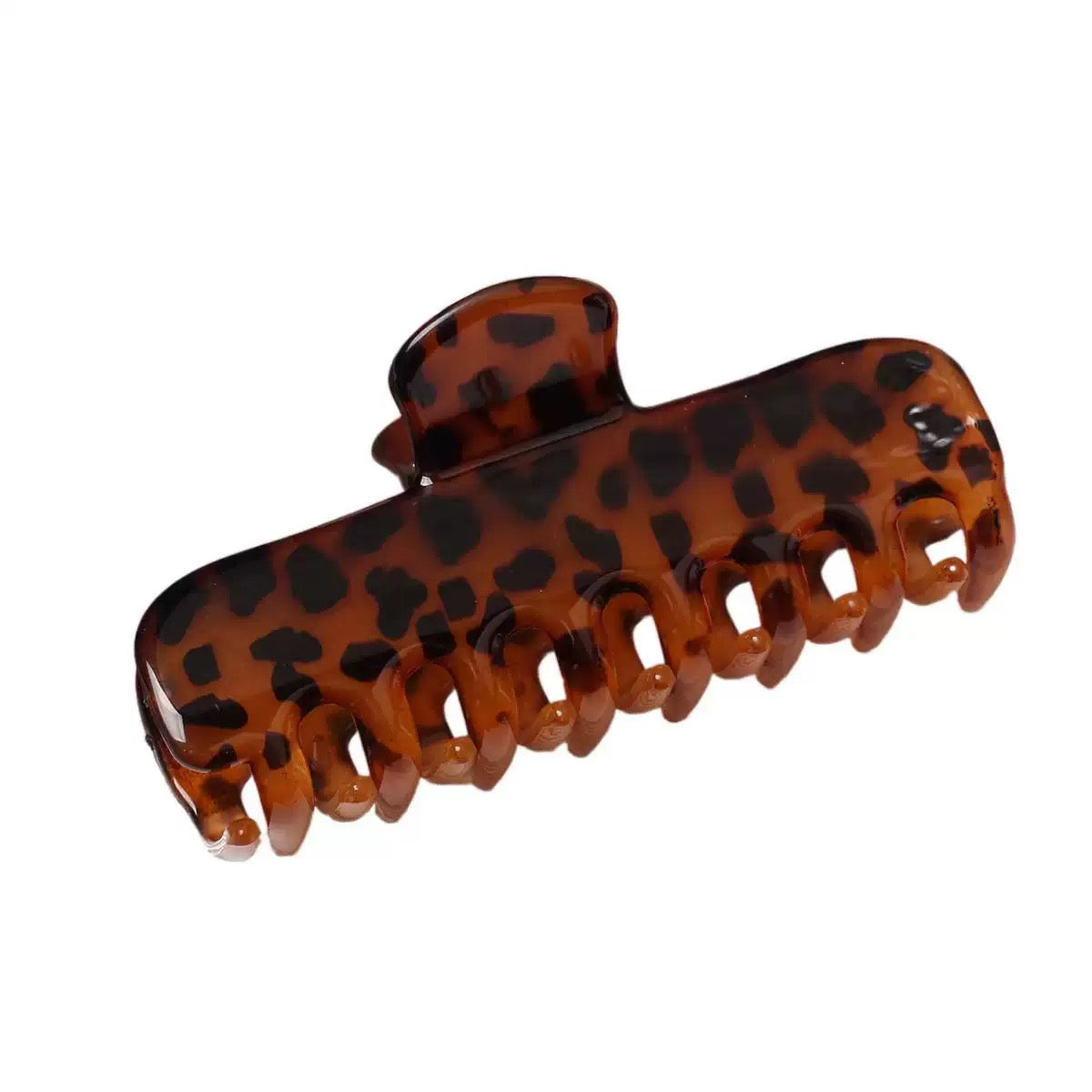 New Korean Leopard Print Claw Clip, Luxury Shark Hair Clip for Women Back Head Bun Hairstyle