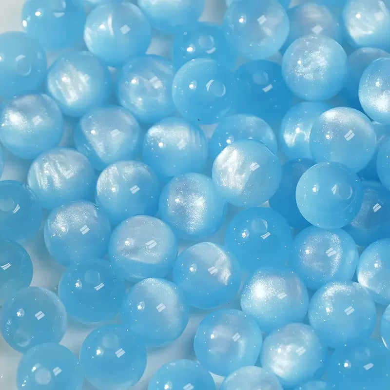 8‑16mm Resin Cat's‑Eye Beads, Multifunctional Imitation Cat's‑Eye Round Beads, DIY Accessories for Bracelet & Necklace Making
